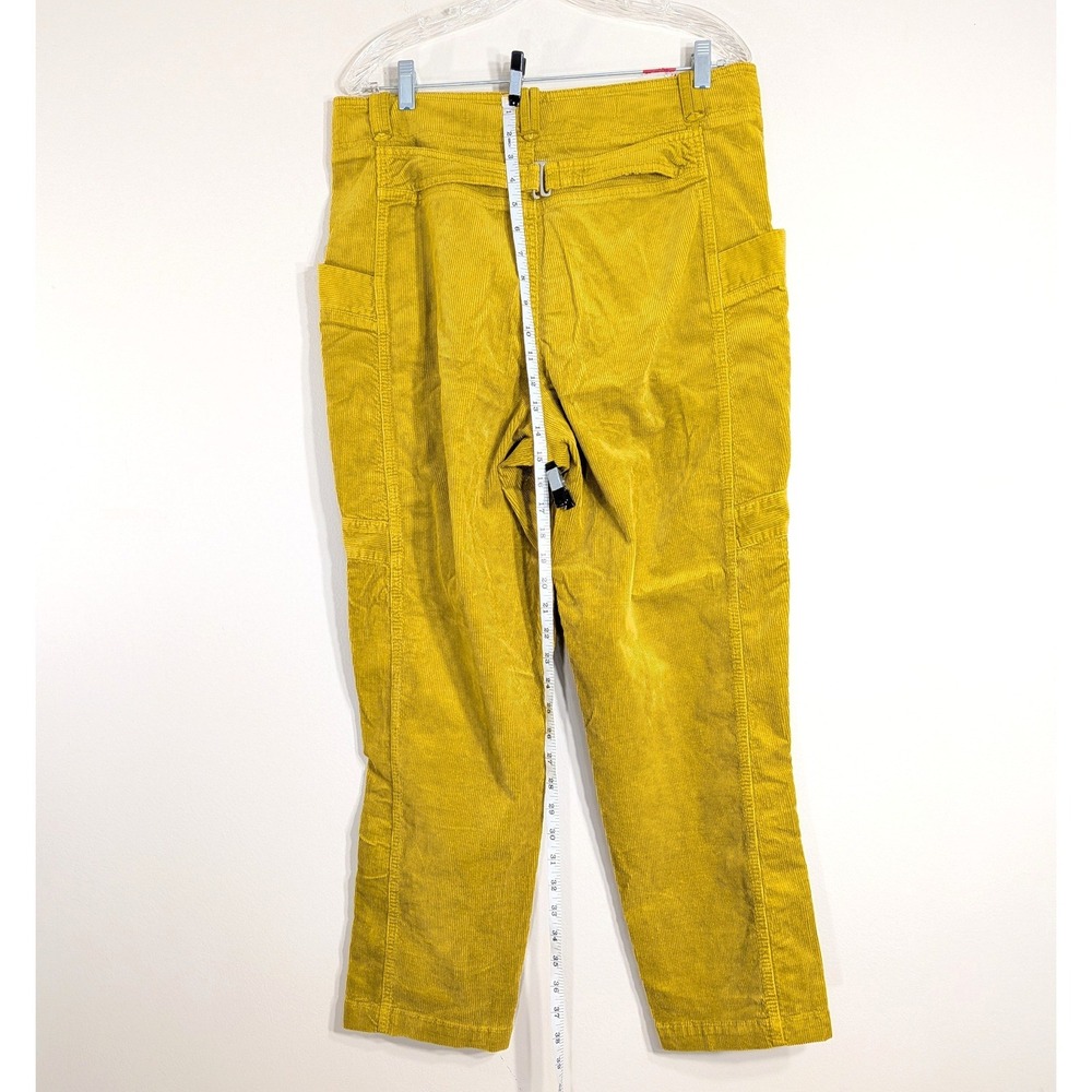 Pilcro Yellow Corduroy Pants; High Rise Ankle Zip Cargo 32 - Picture 7 of 9